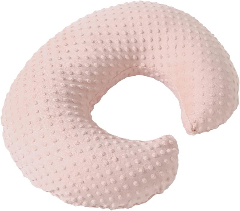 Aullar Pillowcase for Nursing Pillow and Positioner for Breastfeeding and Bottle Feeding, Propping Baby, Tummy Time, Baby Sitting Support, Awake-Time Support, Pillow Cover Only (Light Pink) - Image 1